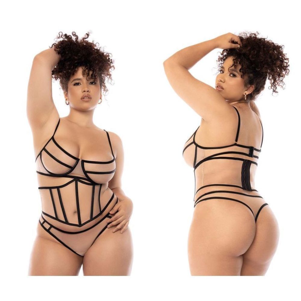 Mapale 8848X Solaine Three Piece Set Plus  Color Nude-Black